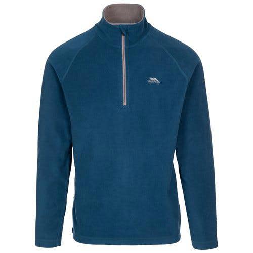 Mens Trespass Blackford Microfleece Pull Over Zip Fleece Top