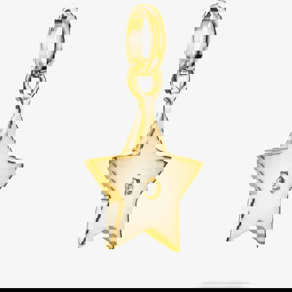 THOMAS SABO Charm Club Connect Gold Plated Cubic Zirconia Star Charm CC1238-414-14