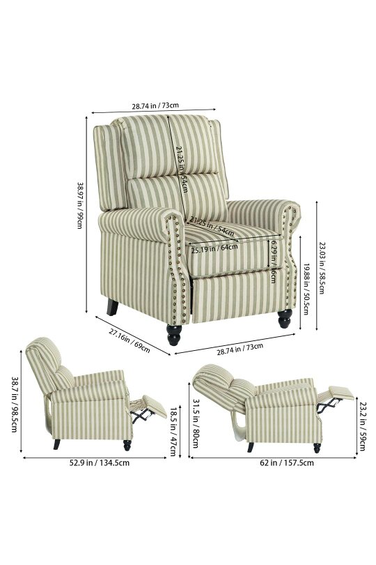 Living and Home Single Sofa Recliner Chair Armchair with Footrest