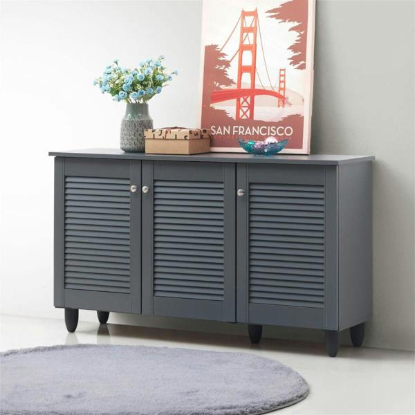 Timber Art Design Modern Shoe Storage Cabinet 3 Doors Footwear Stand Rack Unit Cupboard