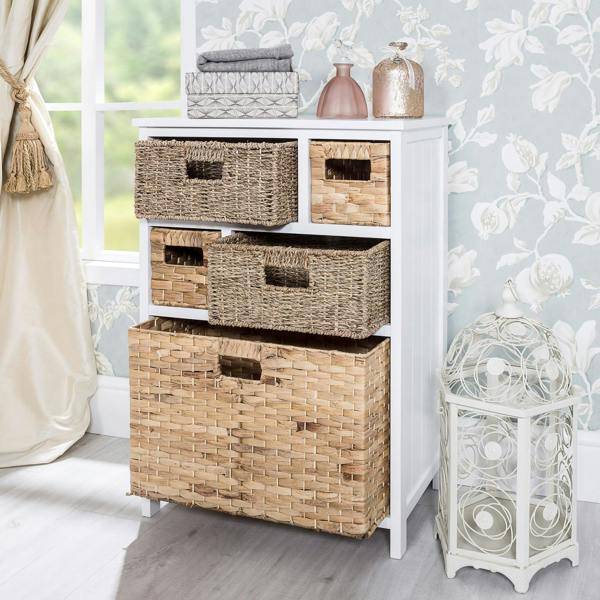 Statement Furniture Tetbury 5 Drawer Storage Unit with Baskets Assembled