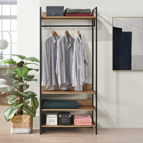 Swish Furniture Alva Open Wardrobe with 4 Shelves