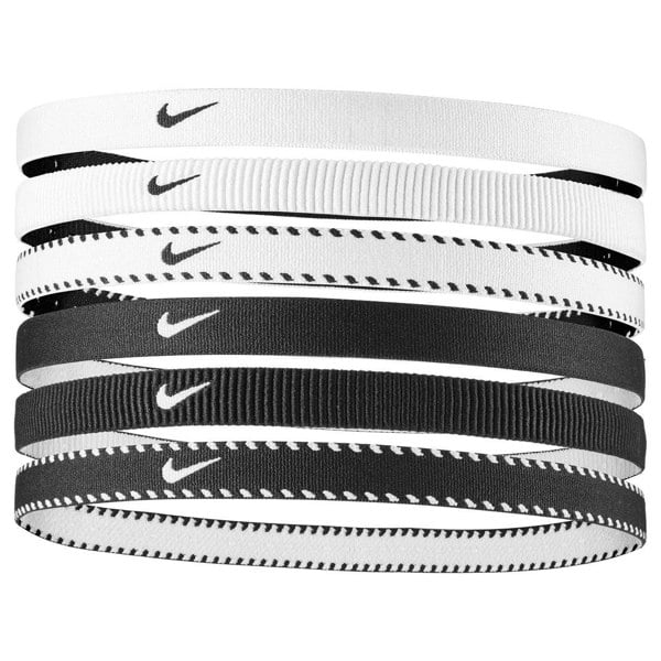 Nike Flexible Classic Hairband (Pack of 6) - Black/White