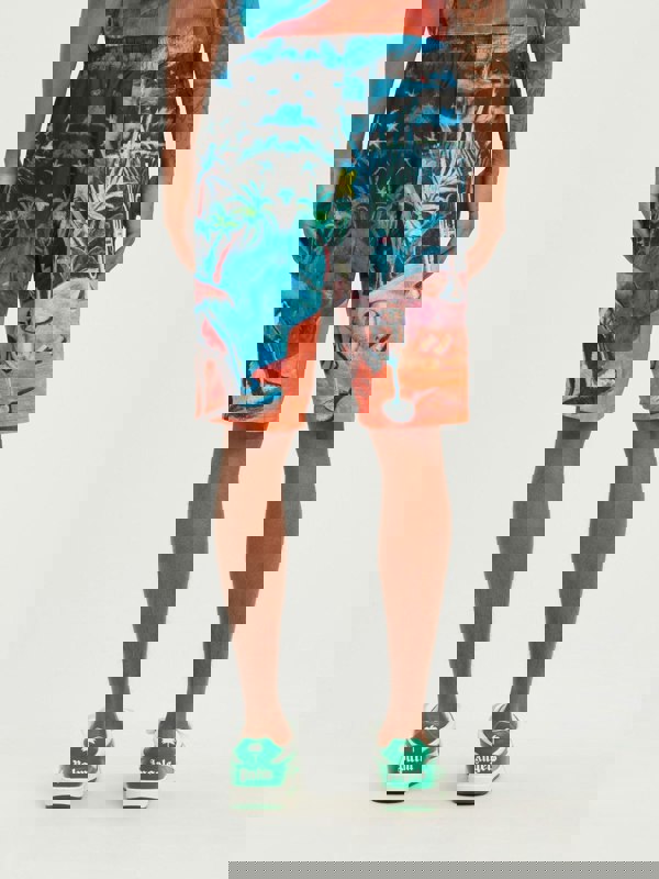 Palm Angels Oil On Canvas Long Swimshorts Multi - Supplied FashionPalm Angels