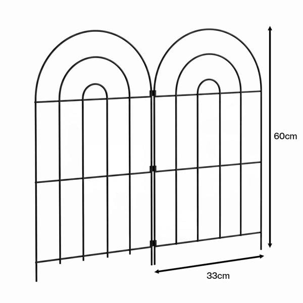 Mountview Garden Fence 10pc Metal Dog Fence Picket Fence Black Steel
