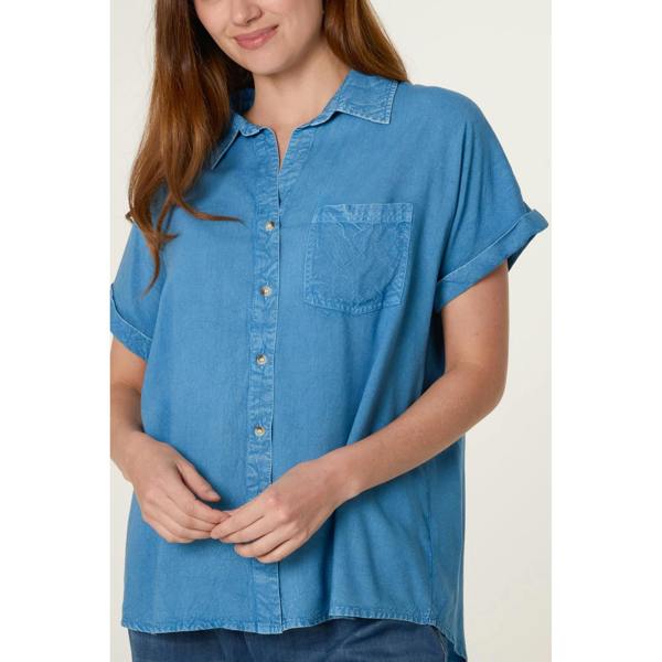 Blue Vanilla Button Front Shirt