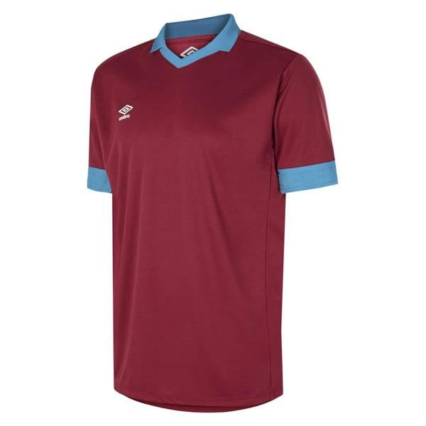 Umbro Kids Tempest Short-Sleeved Jersey - New Claret/Sky Blue