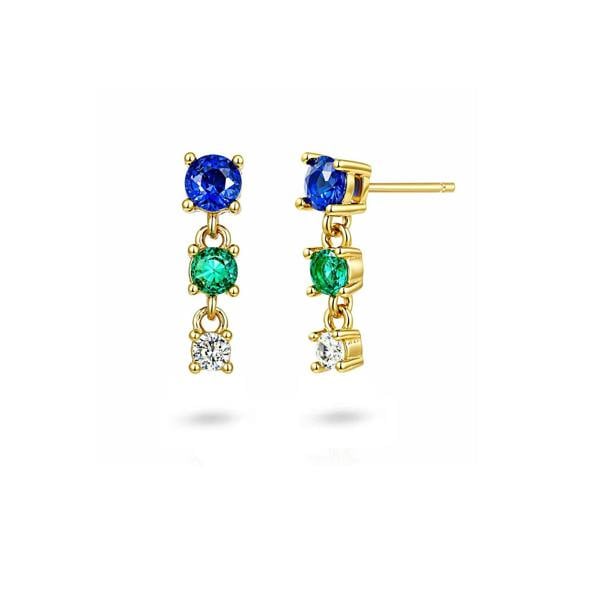 Gold Trip Short Multi Gemstone Drop Earrings