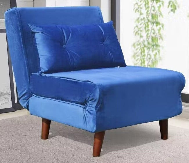 Comfy Living Rhodes Plush Velvet Pull Out Chair Bed