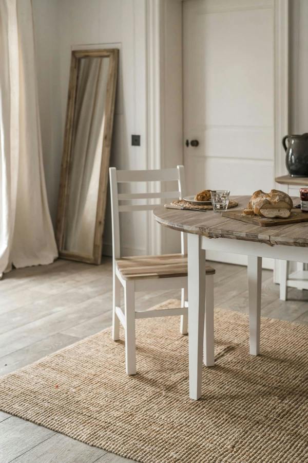Statement Furniture Florence Wooden Chair Country Style with Acacia Wood Seat