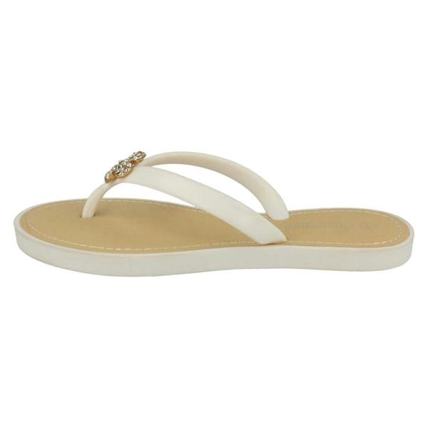 Savannah Ladies Savannah Toe Post Diamante Flower Detail Sandals