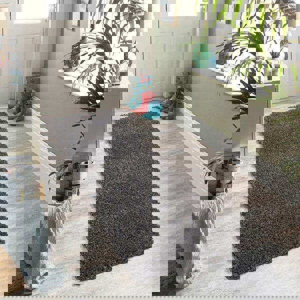 Washable Charcoal Shaggy Rug | British-Made Luxury |The Rug