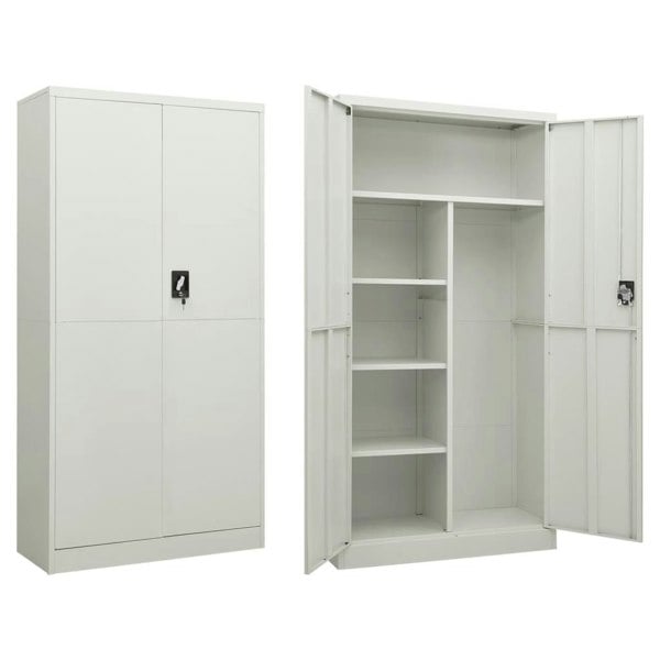 Berkfield Locker Cabinet Light Grey 90x40x180 cm Steel