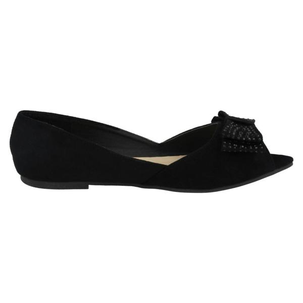 Spot On Ladies Spot On Peep Toe Ballerinas