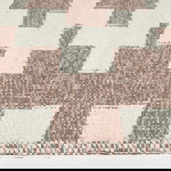 HOMESCAPES Malina Brown & Natural Kilim Cotton Rug