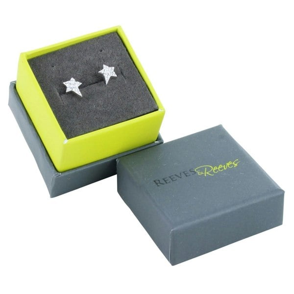 Sterling Silver Pavé Star Stud Earrings - Reeves & Reeves