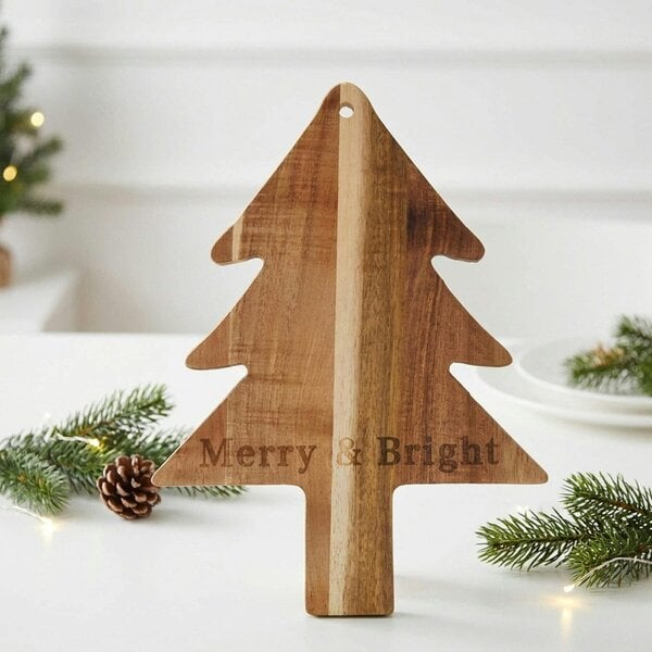 Garden Greatness Acacia Wood Tree Shaped Serving Board