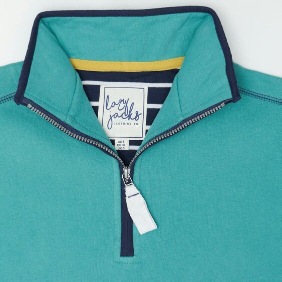 Lazy Jacks LJ3 - Ladies Quarter Zip Sweatshirt - Sea Green