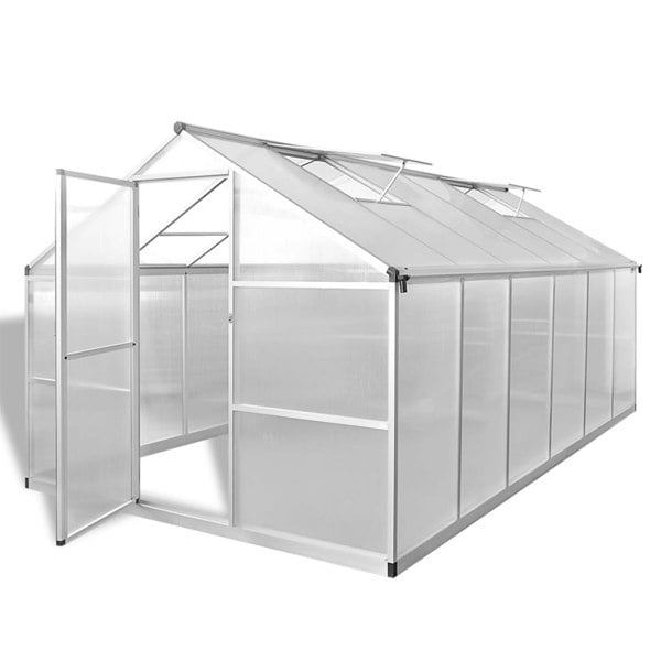 Berkfield Reinforced Aluminium Greenhouse with Base Frame 9.025 m�__