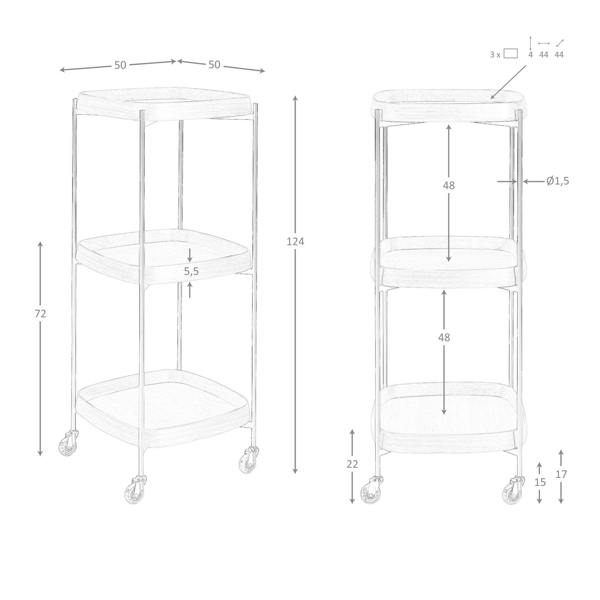 Angel Cerdá Walnut minibar trolley with black steel 3291