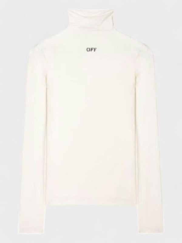Off - White Off Stamp Longsleeve Turtle Neck White - Supplied FashionOff White