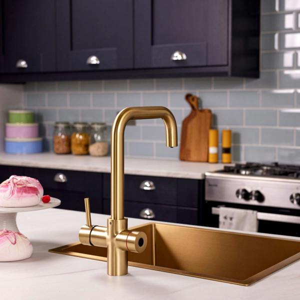 Impromta 4 in 1 Biometric Boiling Water Tap | Brushed Brass Finish