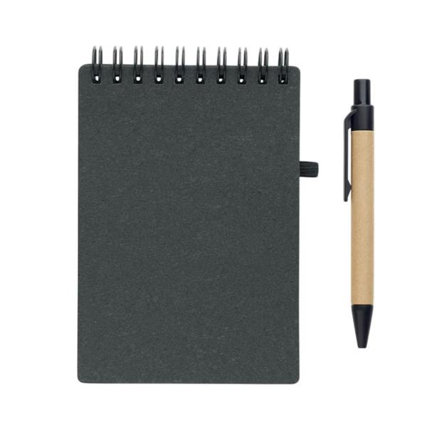 MidOcean Notie Recycled Notebook with Pen - Stone Grey - 