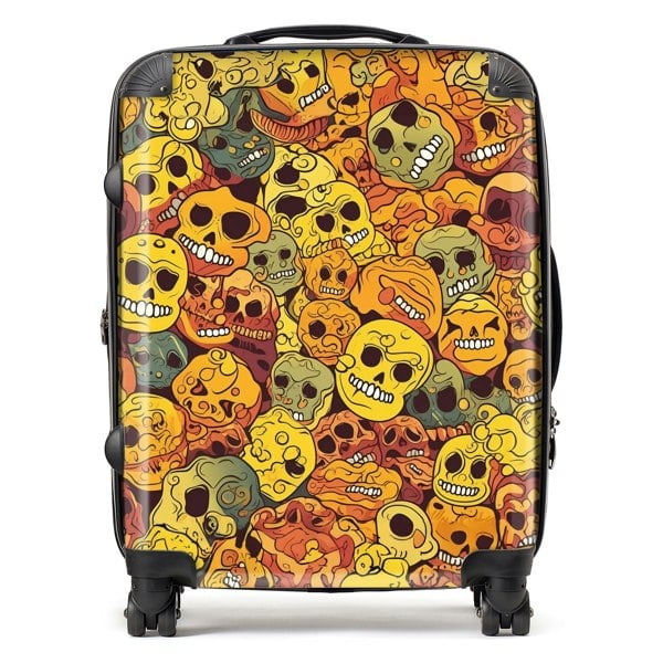 Warren Reed Autumnal Skulls Pattern Suitcase