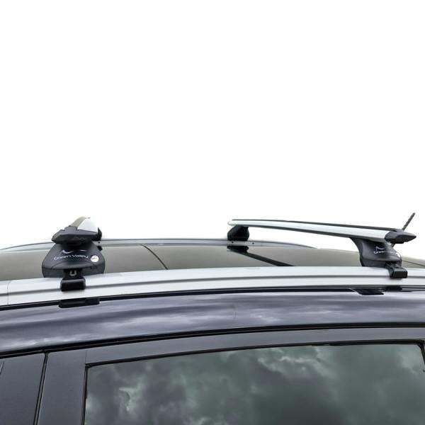 Green Valley Aerodynamic Roof Rack Wing Bars Silver, Fits Audi A6 Avant Estate 2005-2011 Flush Rails