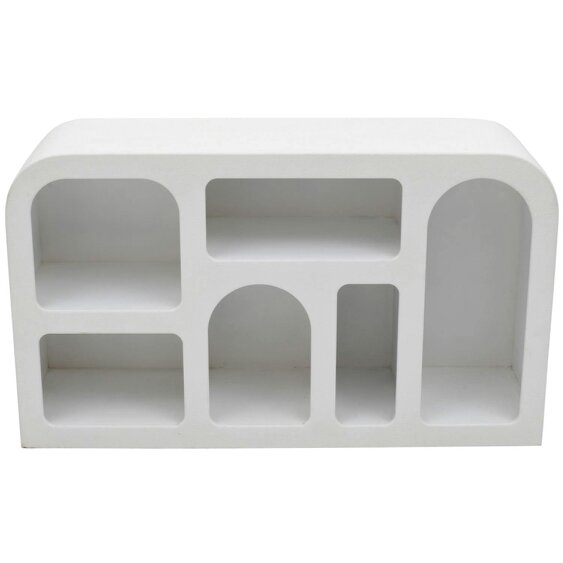 Wyld Haus Atlanta Large White Abstract TV Display Sideboard with Open Storage
