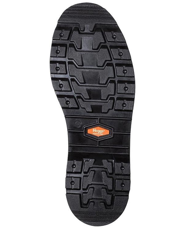 Close-up of Hoggs of Fife Dealer Safety Boot sole with slip-resistant grip for reliable stability on wet ground
