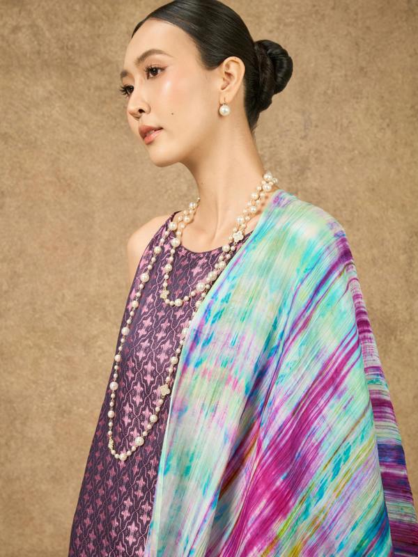 Rainbow Brushstroke Silk Scarf – Hand-Dyed Mulberry Silk, Festival & Statement Wrap