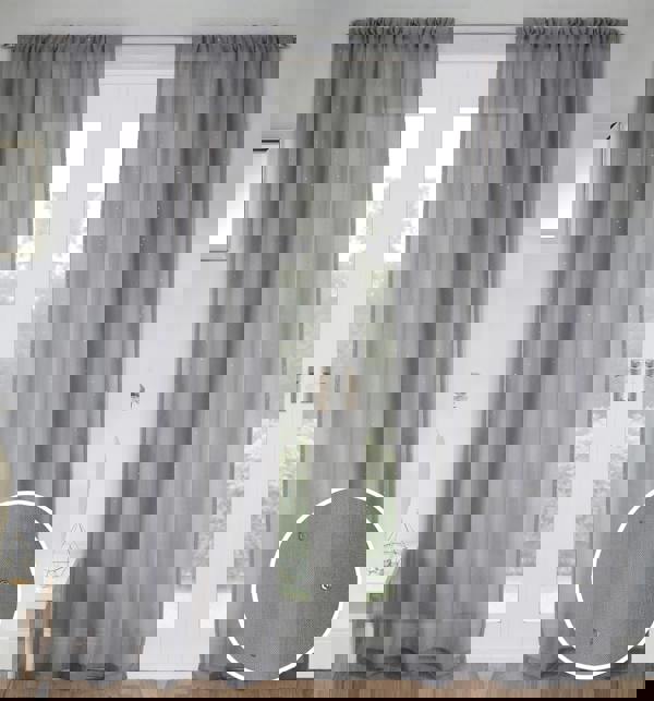 Tyrone Textiles Jewel All Over Diamante Voile Panels - Pair