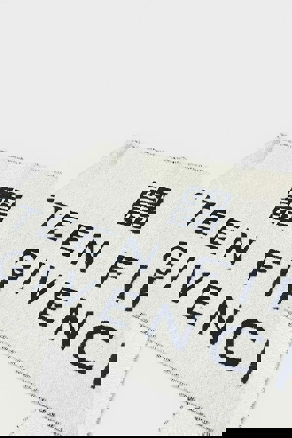 Givenchy Date Logo Print Wool Scarf Grey