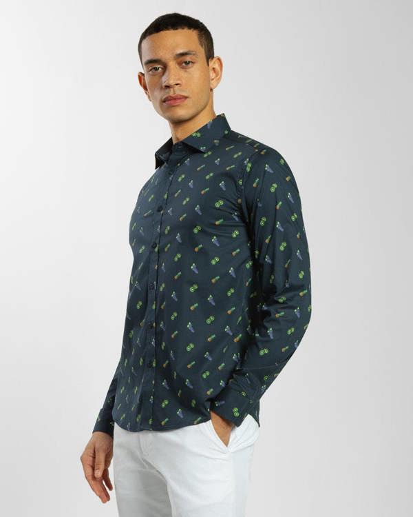 Steel & Jelly Limited Edition Fruit Print Long Sleeve Stretch Shirt