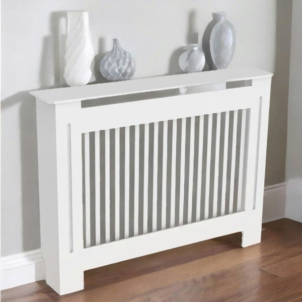 Rafaelo Mobilia Modern Tall Radiator Cover With Shelf - White