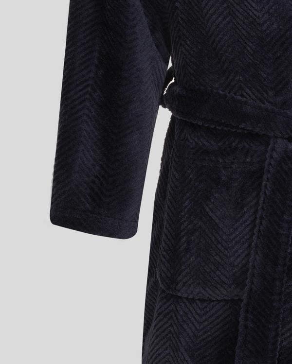 Steel & Jelly Kensal - Herringbone Texture Supersoft Fleece Dressing Gown