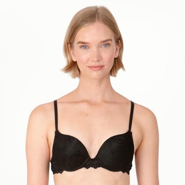 After Eden Anna Lace Single Boost Underwired Gel Bra Black
