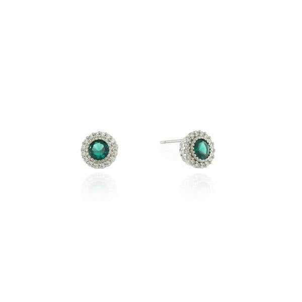 Cachet London Fidelity Silver Emerald Earrings