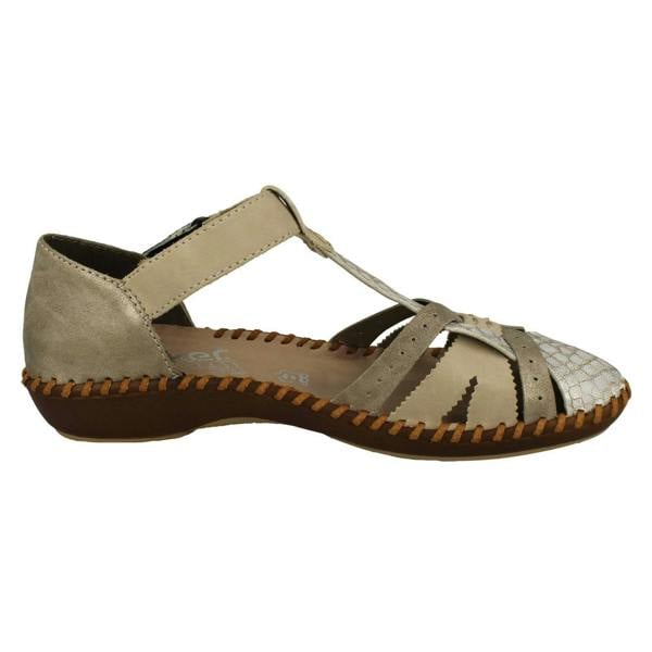Rieker Ladies Rieker Cut Out Detailed T-Bar Summer Shoes M1650