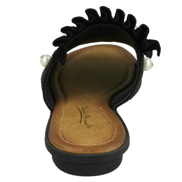 Spot On Ladies Spot On Pearl Trim Mules