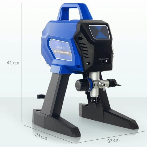 Bobobiy Airless Paint Sprayer, Thinning-Free Electric Paint Spray Gun for Walls, 200 Bar High Pressure, 1.5L/min Flow Rate, 7.5m Hose, Dark Blue