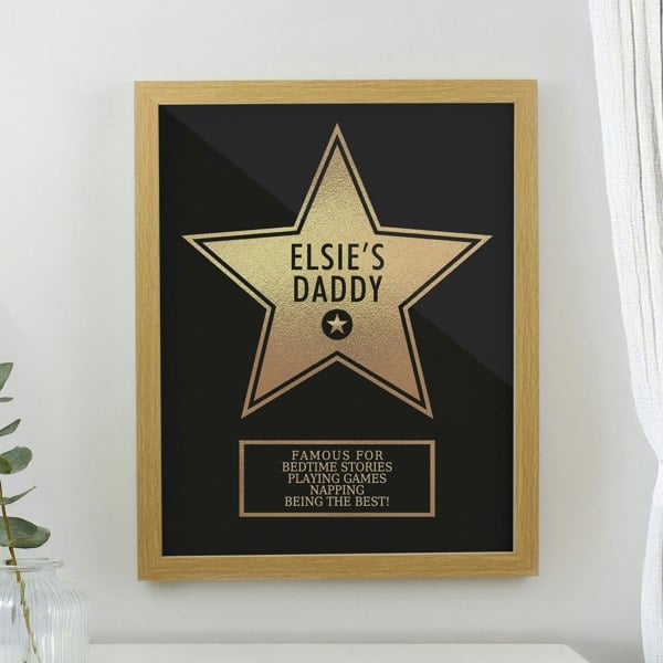 Personalised Memento Company Personalised Star Award Oak Poster Frame