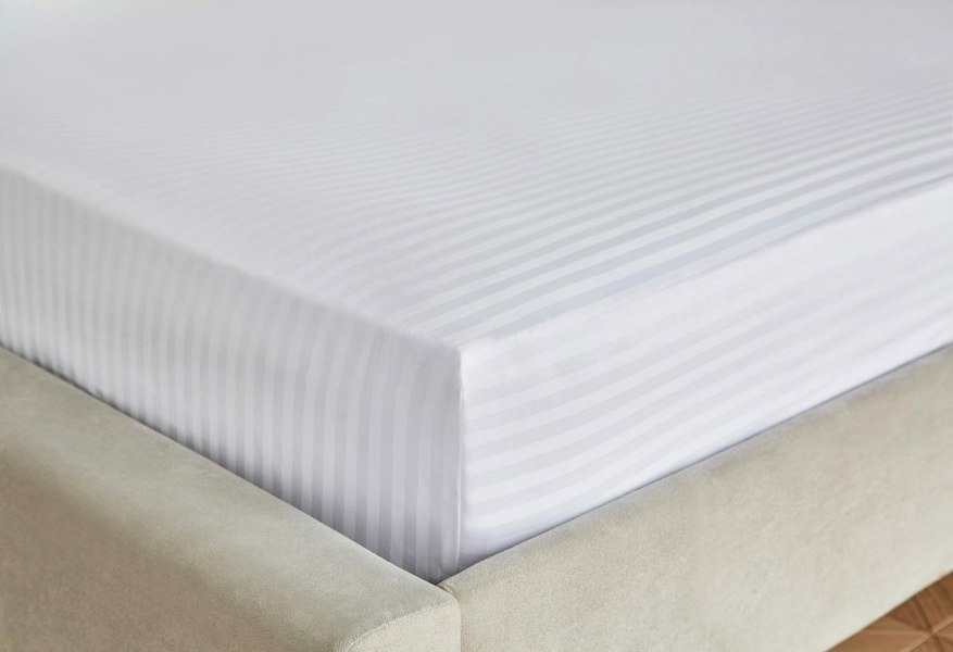 Liddell 400 Thread Count Egyptian Cotton Striped Fitted Sheet