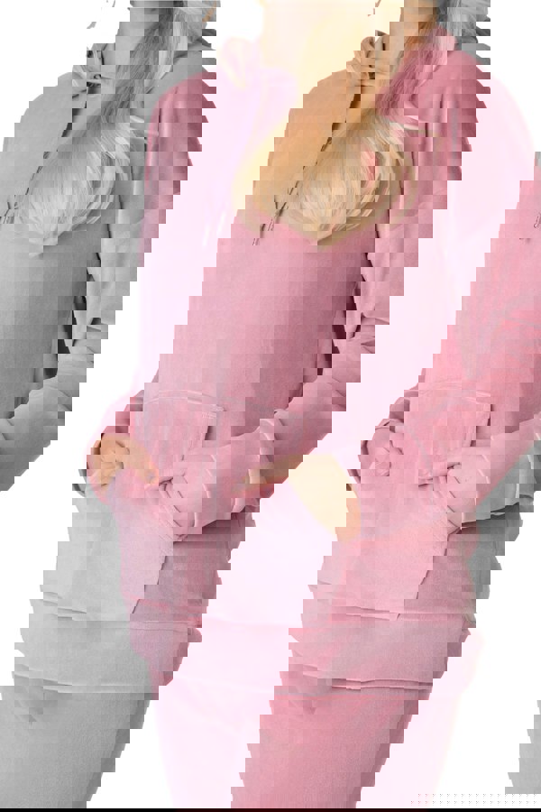 Camille Pink Supersoft Velour Loungewear Pyjama Set