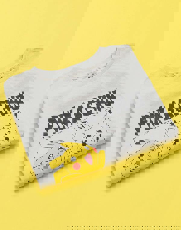 Pokemon Boys Grey Pikachu Long Sleeved T-Shirt