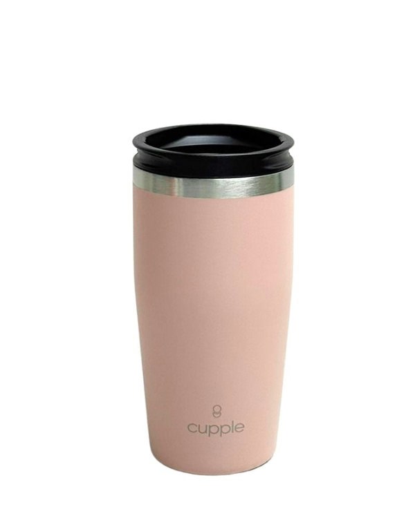 Cupple Blush Pink Coffee Cup + Lid