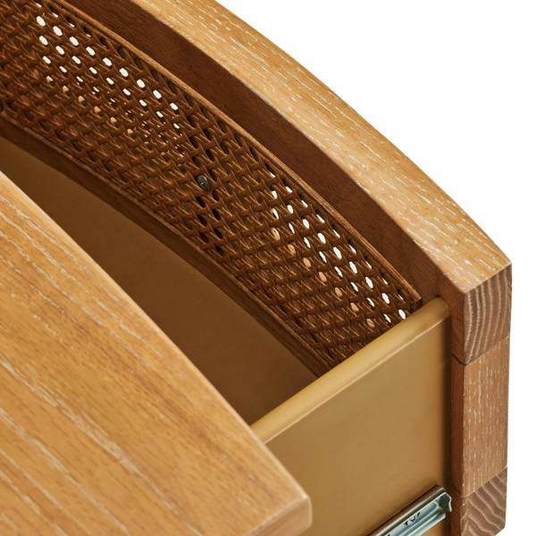Statement Furniture Louis Bedside Table with Rattan Cane Drawer