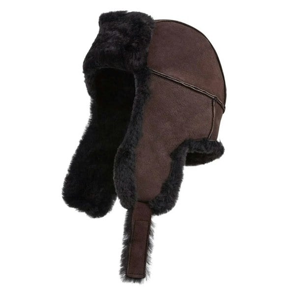 Leather Company Men's RAF Aviator Suede Sheepskin B-55 Leather Navigator Hat