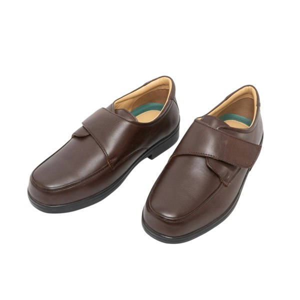 Roamers Mens Extra Wide Fitting Touch Fastening Casual Shoes - Brown